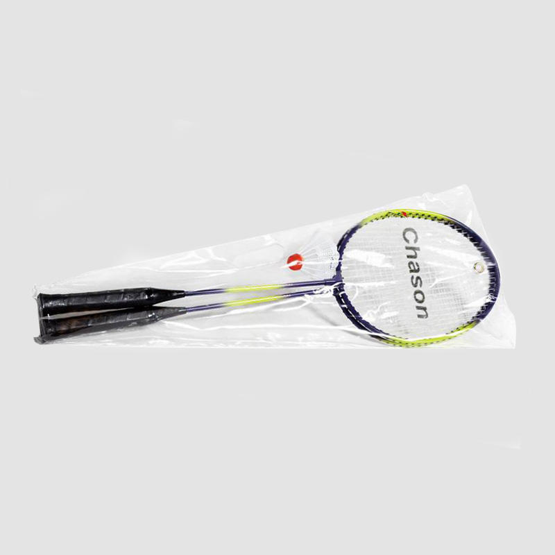 Double eyelet big tube iron badminton racket set